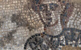 The Israelite commander Barak depicted in the Huqoq synagogue mosaic. (Jim Haberman)