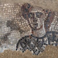 The Israelite commander Barak depicted in the Huqoq synagogue mosaic. (Jim Haberman)