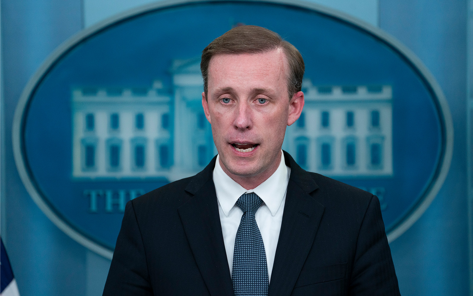 White House national security adviser Jake Sullivan speaks during a press briefing at the White House, July 11, 2022, in Washington. (AP Photo/Evan Vucci)