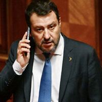 Italian senator and League party leader Matteo Salvini at the Senate in Rome on July 20, 2022. (Andreas Solaro/AFP)