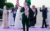 President Joe Biden arrives at King Abdulaziz International Airport, July 15, 2022, in Jeddah, Saudi Arabia. (AP Photo/Evan Vucci)