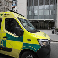 illustrative: An ambulance leaves a hospital in London, March 5, 2021. (Frank Augstein/AP)