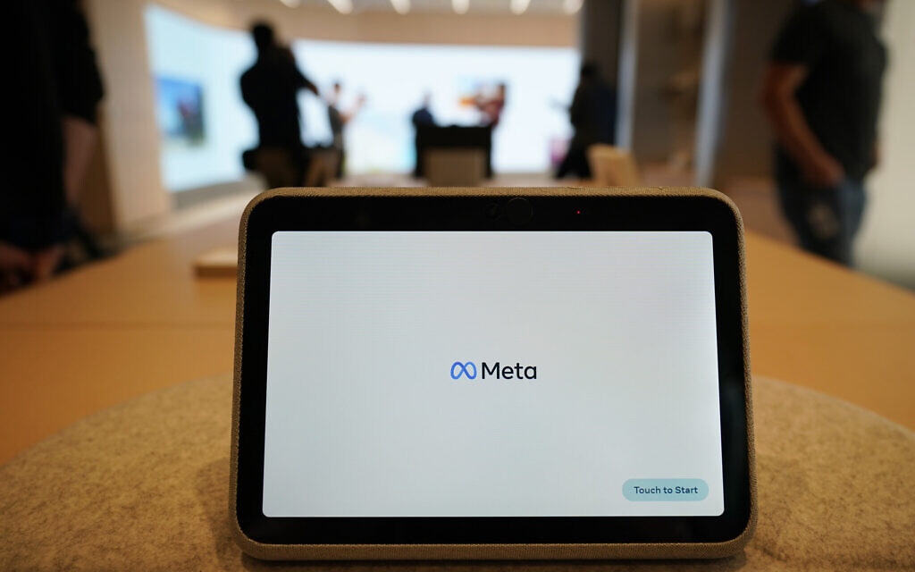 Illustrative: A Meta Portal Go is displayed during a preview of the Meta Store in Burlingame, California, May 4, 2022. (AP Photo/Eric Risberg)