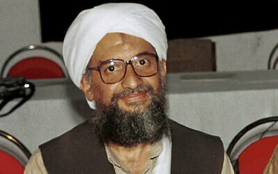 In this 1998 file photo made available on March 19, 2004, Ayman al-Zawahiri poses for a photograph in Khost, Afghanistan. (AP Photo/Mazhar Ali Khan, File)