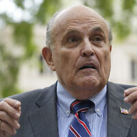Former New York City mayor Rudy Giuliani speaks during a news conference on  June 7, 2022, in New York.  (AP/Mary Altaffer)