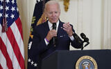 US President Joe Biden speaks during an event in the East Room of the White House, Aug. 10, 2022, in Washington, DC. (AP Photo/Evan Vucci, File)