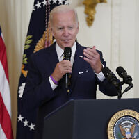 US President Joe Biden speaks during an event in the East Room of the White House, Aug. 10, 2022, in Washington, DC. (AP Photo/Evan Vucci, File)