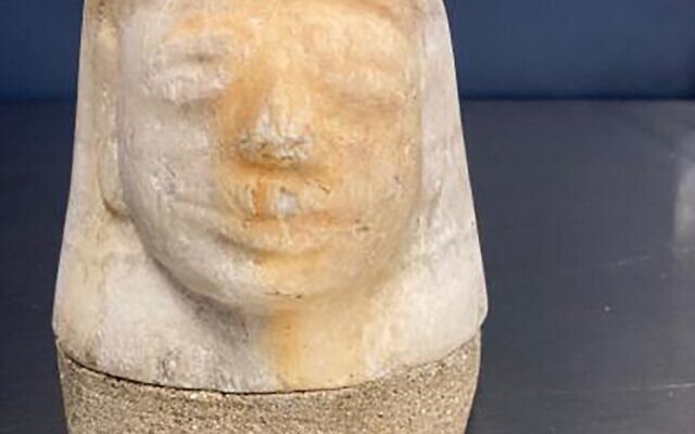 This photo provided by  US.Customs and Border Protection shows an ancient Egyptian artifact. Federal agents in Memphis have seized the potentially 3,000-year-old ancient Egyptian artifact that was shipped in from Europe. (US Customs and Border Protection via AP)