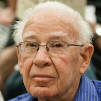 File: Former education minister Aharon Yadlin attends a conference in Beit Shemesh, on March 13, 2013 (Flash 90)
