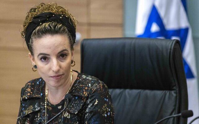 MK Idit Silman chairs a Knesset Health Committee on on June 7, 2022. (Olivier Fitoussi/Flash90)