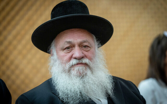 Agudat Yisrael chairman Rabbi Yitzchak Goldknopf at the Supreme Court in Jerusalem, July 28, 2022. (Yonatan Sindel/Flash90)