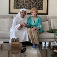 US Special Envoy to Monitor and Combat Antisemitism Deborah Lipstadt (R) meets with UAE Foreign Minister Abdullah bin Zayed in Abu Dhabi on July 10, 2022. (State Department/Twitter)