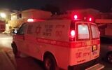 Illustrative: A Magen David Adom (MDA) ambulance at the scene of a suspected murder in Ramle, August 27, 2022. (MDA)