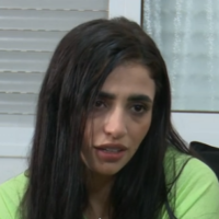 Lamis Abu Laban, 26, who was shot 18 times by masked assailants in Lod in February and survived, during an interview with Channel 12 that aired on August 3, 2022. (Screenshot/Channel 12)