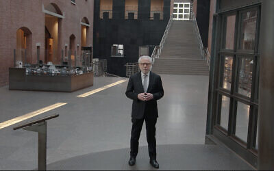 CNN anchor Wolf Blitzer tours the US Holocaust Memorial Museum in Washington, DC, for a special airing on the network on August 26, 2022. (Courtesy/CNN via JTA)