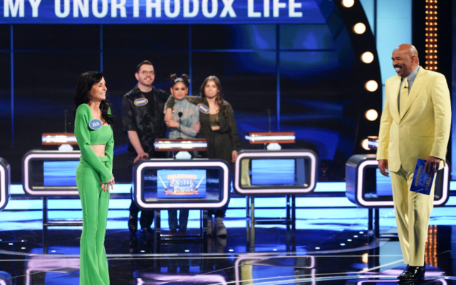 Julia Haart and her family compete on 'Celebrity Family Feud,' hosted by comedian Steve Harvey, August 14, 2022. (ABC/Christopher Willard via JTA)