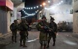 Illustrative: Israeli forces conduct arrest raids across the West Bank of Islamic Jihad terror suspects, August 6, 2022. (IDF)