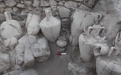 Artifacts found in storage room at Khibret-el-Eika. (Courtesy)