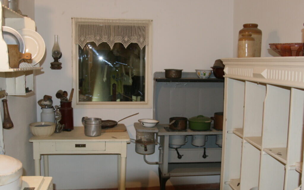 An old-fashioned kitchen on display at the Shalit residence in Rishon Lezion. (Shuel Bar-Am)
