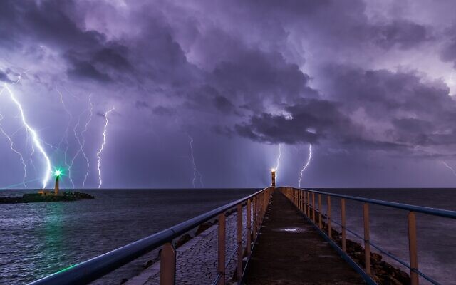 Lightning strikes the ocean off of Port-la-Nouvelle, in southern France. (Maxime Raynal, CC BY 2.0, Wikimedia Commons)