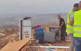 Demolition of Ramat Migron outpost in the West Bank, August 30, 2022. (Courtesy Ramat Migron residents)
