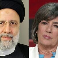 This combination of pictures created on September 22, 2022 shows Iranian President Ebrahim Raisi and Christiane Amanpour. (Ludovic Marin and Frederick M. Brown/various sources/AFP)