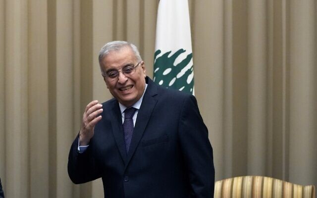 Lebanese Foreign Minister Abdallah Bouhabib in Beirut, Lebanon, December 19, 2021. (AP Photo/Hassan Ammar)