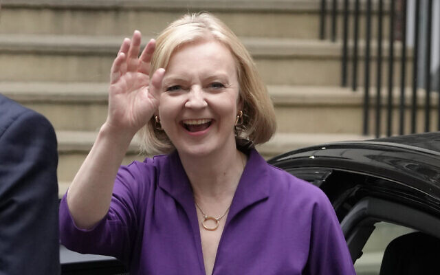Liz Truss arrives at Conservative Central Office in Westminster after winning the Conservative Party leadership contest in London, September 5, 2022. (AP/Kirsty Wigglesworth)