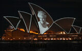 The Sydney Opera House is illuminated with a portrait of Queen Elizabeth II in Sydney, Australia, on Sept. 9, 2022. (AP Photo/Mark Baker)