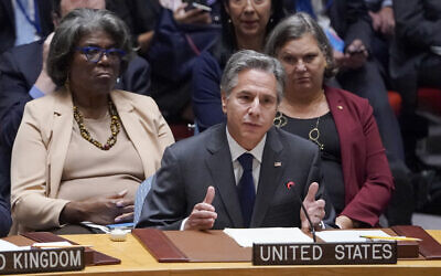 United States' Secretary of State Antony Blinken speaks during high level Security Council meeting on the situation in Ukraine, September 22, 2022 at United Nations headquarters. (AP Photo/Mary Altaffer)
