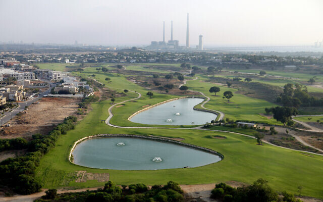 Aerial view of a golf course in Caesarea. June 16, 2012 (Moshe Shai/Flash90)