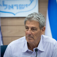 MK Ram Ben-Barak at the Knesset in Jerusalem on June 20, 2022. (Yonatan Sindel/Flash90)