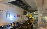 Firefighters put out a blaze at Schneider Children's Medical Center in Israel on September 29, 2022. (Fire and Rescue Services)
