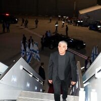 Prime Minister Yair Lapid departs for the UN General Assembly in New York, September 19, 2022 (Avi Ohayon / GPO)