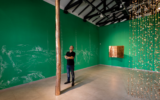 Artist Meydad Eliyahu in his 'Copper Wing' exhibit at CACR Ramle through October 2022, part of the city's efforts to bring more art to the mixed Arab-Jewish city. (Courtesy: CACR)