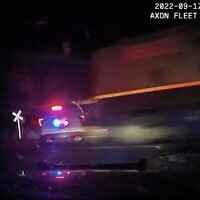 Video released by police Platteville, Colorado, shows the moment a freight train collides with a patrol car in which a suspect was being held, September 16, 2022. (Youtube screenshot, used in accordance with Clause 27a of the Copyright Law)