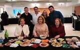 A team of three Christian Arab Brazilians, seated in front, won first place at the inaugural Abrahamic Hummus Championship in Sao Paulo, Brazil, Sept. 21, 2022. (Courtesy of Hebraica Sao Paulo via JTA)