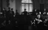 A scene from the film "The Kiev Trial" that depicts a 1946 trial held in post-WWII Ukraine. (YouTube/Screenshot)