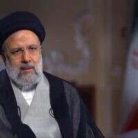Iranian President Ebrahim Raisi during an interview with CBS at the presidential compound in Tehran on September 13, 2022. (Screenshot: Twitter, used in accordance with Clause 27a of the Copyright Law)