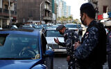 Illustrative: Police in Beirut Lebanon, January 21, 2021. (AP Photo/Bilal Hussein)