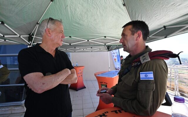 File: Defense Minister Benny Gantz (left) and deputy IDF chief of staff Herzi Halevi, in an undated photo published September 4, 2022. (Elad Malka/Defense Ministry)