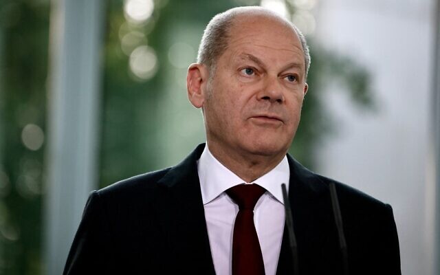 German Chancellor Olaf Scholz at a press conference on October 31, 2022 in Berlin.(Carsten Koall/AFP)