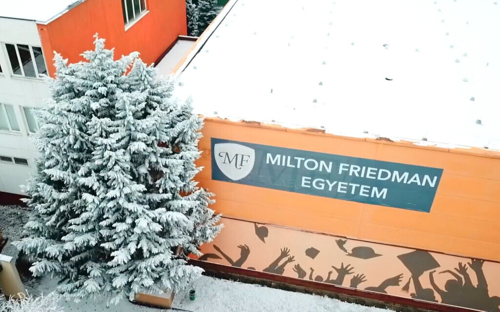 A view of Milton Friedman University in Budapest, Hungary, January 2019. (Courtesy of Milton Friedman University/ via JTA)
