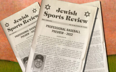 The Jewish Sports Review has ceased publication after a 25-year run. (Courtesy Ephraim Moxson; design by Mollie Suss/ via JTA)