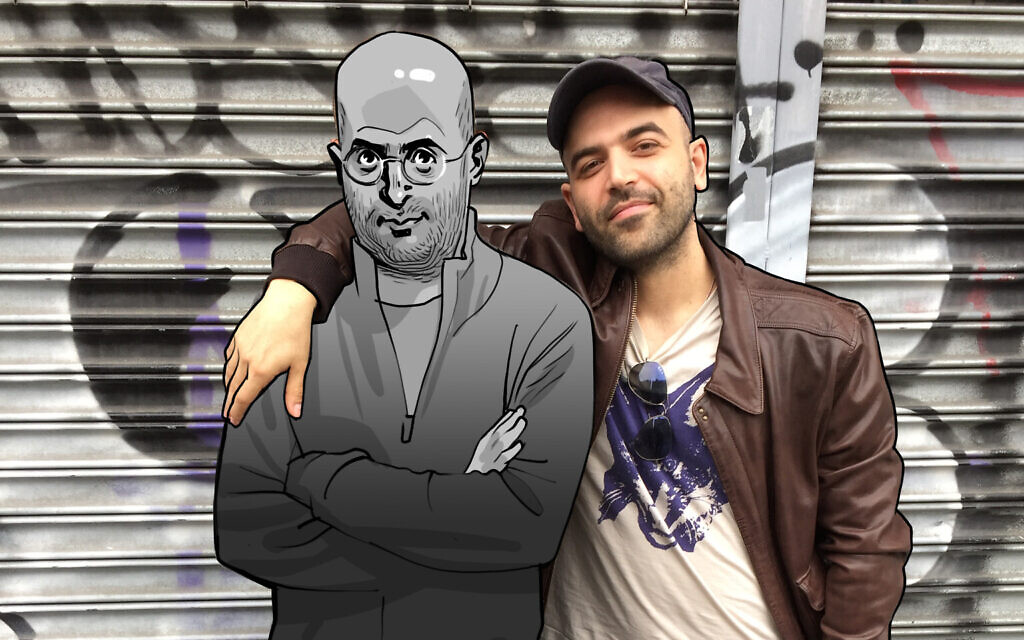 Asaf Hanuka, in cartoon form at left, and Roberto Saviano collaborated to make 'I'm Still Alive.' (Courtesy Bao Publishing)