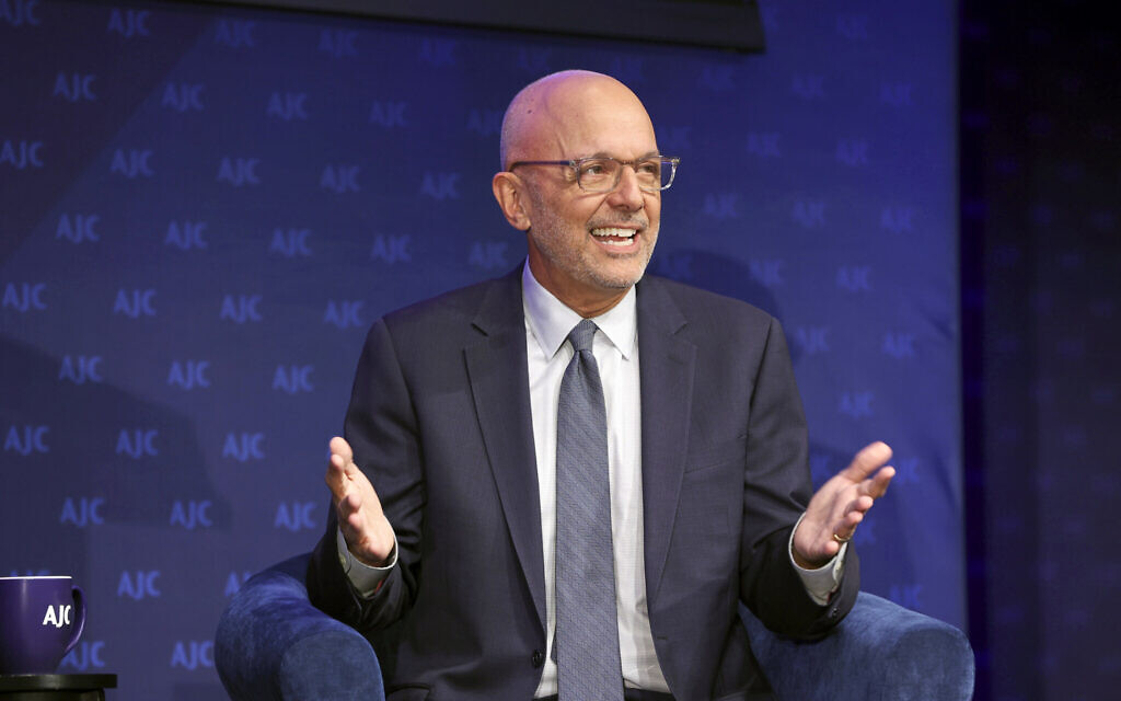 AJC CEO Ted Deutch speaks at the AJC Global Forum in New York City in June 2022. (Courtesy)