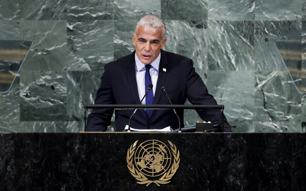 Lapid slams ‘antisemitic’ UN report accusing Israel of violating international law