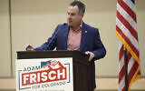 Democratic candidate for the Third Congressional District for Colorado Adam Frisch speaks during an appearance on the campus of the University of Colorado-Pueblo Wednesday, Sept. 28, 2022, in Pueblo, Colo. (AP Photo/David Zalubowski)