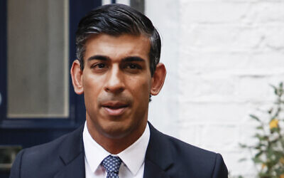 Conservative Party leadership candidate Rishi Sunak leaves his home in London, October 24, 2022. (AP Photo/David Cliff)