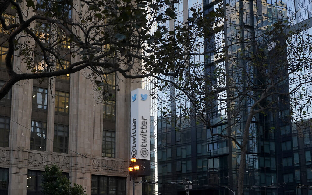 Twitter headquarters is seen in San Francisco, October 28, 2022. (AP Photo/Jeff Chiu)